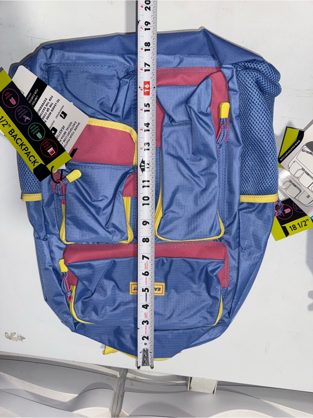 Eastsport Blue Multicolor Men's 18.5" Backpack - Picture 8 of 9